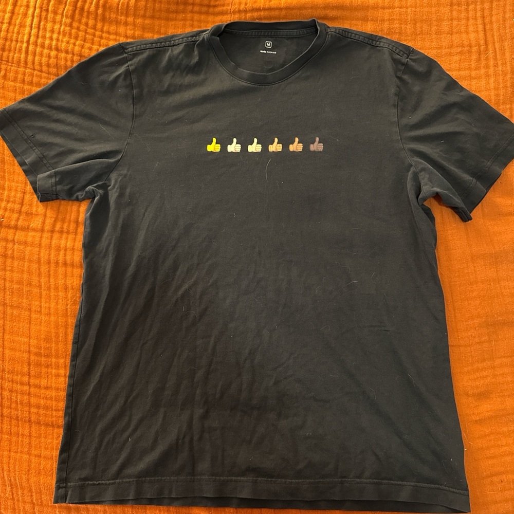 Apple Black Tee with Gradient Icons
